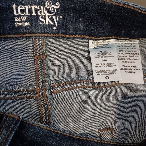 Terra & Sky Plus Jeans 24W Tummy Control Mid Rise Straight Leg Stretch NWT - Picture 7 of 9